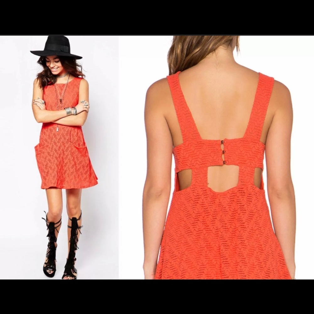 Free People Lace Poppy Cutout Mini Dress